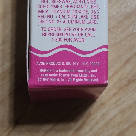 Barbie Lipstick Sheer Pink Girl's Toys Play Makeup VTG Avon 1997 Pretty in Pink - Picture 8 of 8
